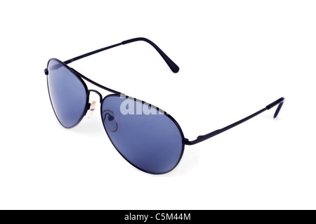 Aviator sunglasses isolé sur fond blanc Banque D'Images