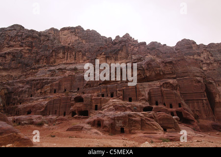 Maisons-nabatéens Petra - Jordanie Banque D'Images