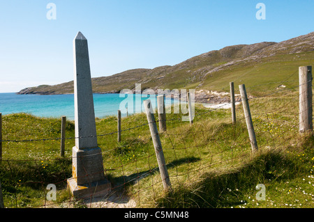 Un mémorial à West Bay sur Vatersay rend hommage aux victimes du naufrage 'Annie Jane'. Tous les détails dans la description. Banque D'Images