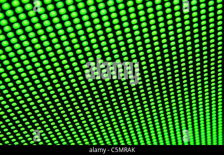 Surface de l'écran LED avec des lignes de diodes de couleur verte Banque D'Images