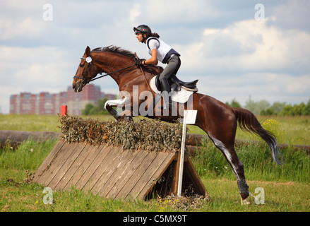 Le sport équestre. Trois jours de concours-événement saut à cheval Banque D'Images