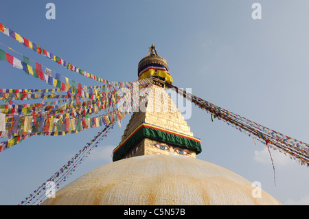 Stupa de Boudhanath, Katmandou, Népal Banque D'Images