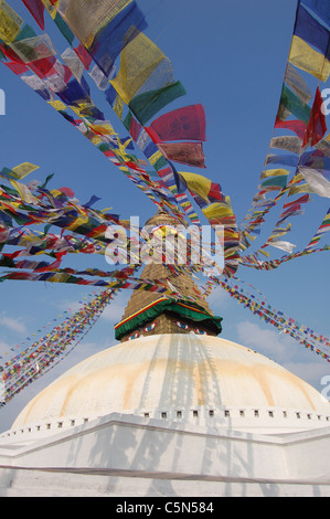 Stupa de Boudhanath, Katmandou, Népal Banque D'Images