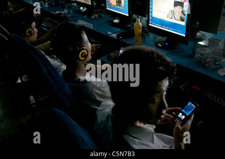 Internet Café à Beijing, Chine. 28-JUIL-2011 Banque D'Images