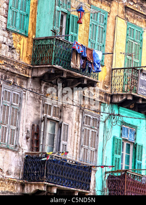 Une face de chambre à Alexandria Egypte Banque D'Images