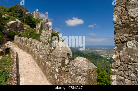 Le Portugal, Sintra, le Castelo dos Mouros Banque D'Images