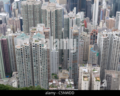 Vue de dessus du haut des immeubles de Hong Kong haut Banque D'Images