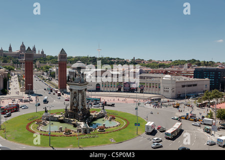 Barcelone, Espagne - 13 juillet : Plaza de España Vue depuis l'affût Trade Center Arena. 13 juillet 2011 à Barcelone, Espagne. Banque D'Images