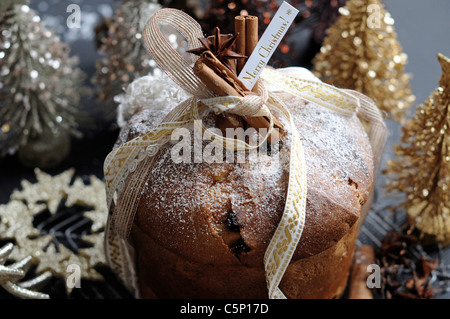 Gâteau de Noël Panettone (italien) Banque D'Images