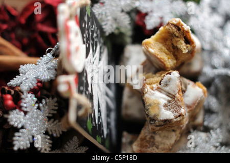 Gâteau aux fruits secs Stollen Banque D'Images