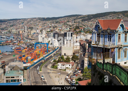 Avis de Valparaiso, Chili, Amérique du Sud Banque D'Images