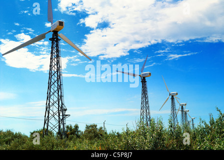 Rangée d'éoliennes en Crimée, Ukraine Banque D'Images