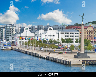 Vue d'Helsingborg, Dunker's House de la Culture et de marins Monument de Kungsgatan, Municipalité d'Helsingborg, Skane County, Scani Banque D'Images