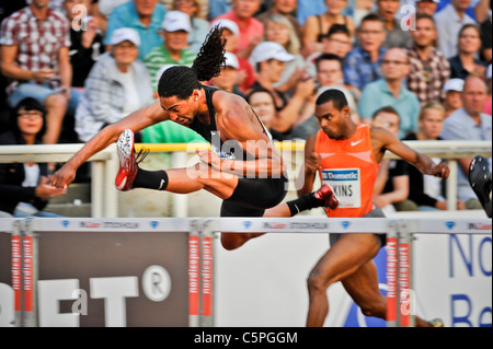 2011 Stockholm 0729-DN galan Diamond League - Jason Richardson USA remporte le 110 m haies - Banque D'Images