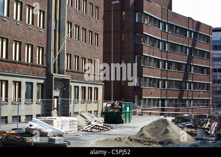 Destruction en surface politique d'Oslo où la terreur des bombes faites par Anders Behring Breivik a détruit des bâtiments.Photo:Jeff Gilbert Banque D'Images