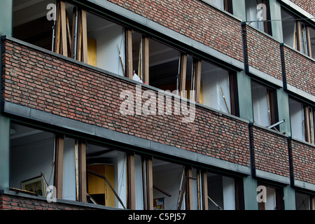 Destruction en surface politique d'Oslo où la terreur des bombes faites par Anders Behring Breivik a détruit des bâtiments.Photo:Jeff Gilbert Banque D'Images