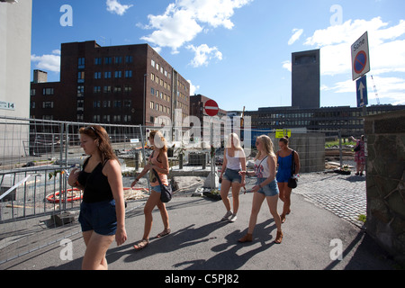 Destruction en surface politique d'Oslo où la terreur des bombes faites par Anders Behring Breivik a détruit des bâtiments.Photo:Jeff Gilbert Banque D'Images