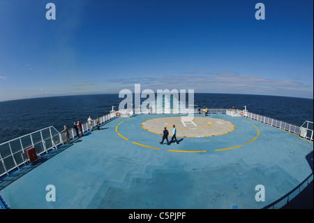 Pont sur l'hélisurface Brittany Ferries mv Pont Aven Banque D'Images