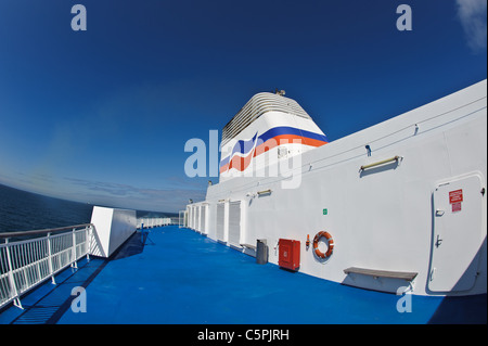 À bord du Brittant Ferries mv Pont Aven la voile dans le golfe de Gascogne Banque D'Images