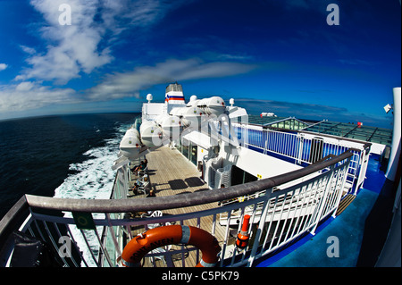 À bord du Brittant Ferries mv Pont Aven la voile dans le golfe de Gascogne Banque D'Images