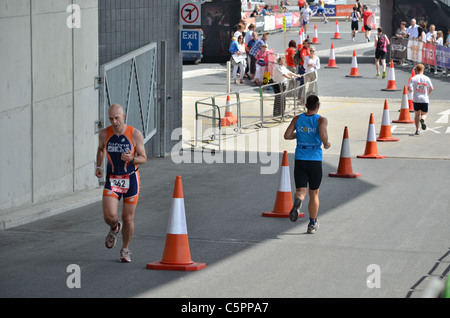 London Triathlon 2011 - Glissière Banque D'Images