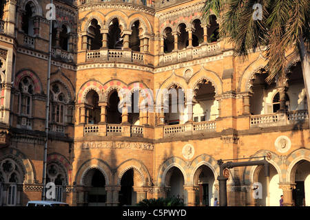 Chhattrapati Shivaji Maharaj la gare, l'architecte F.W.Stevens, 1878-1888, l'UNESCO World Heritage site, Mumbai, Inde Banque D'Images