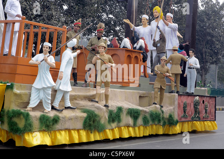 Défilé des membres et les ministères dans la journée de la République (26 janvier), Netaji Subhash Marg, New Delhi, Inde Banque D'Images