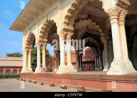 Fort Rouge, le Diwan-I Am (1630-1640S), Agra, Inde Banque D'Images