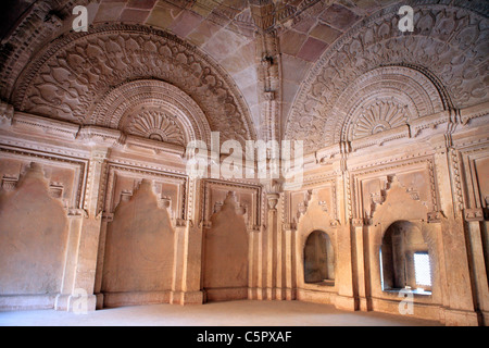 Fort, Man Mandir Palace (1500), Gwalior, Inde Banque D'Images