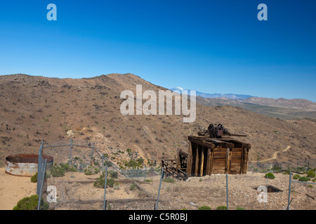 Vue générale de la structure de la minoterie, à cheval perdu Mine, Joshua Tree National Park, Californie, États-Unis d'Amérique Banque D'Images