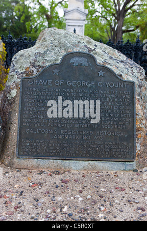 Tombe de George C. YOUNT. George Calvert a été d'abord Yount citoyen des États-Unis d'être cédé une concession de terre espagnole dans la Napa Valley. Banque D'Images