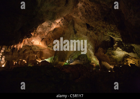 Grotte de l'intérieur, grande chambre formations / Salle de géants, Carlsbad Caverns National Park, New Mexico, United States of America Banque D'Images