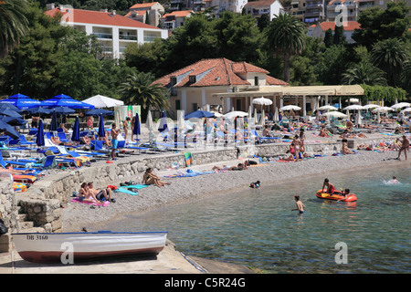 Plage de Lapad, Dubrovnik, Croatie Banque D'Images