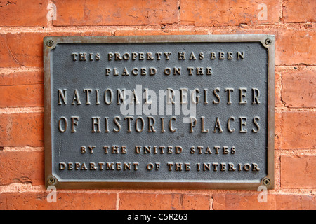 Registre national des endroits historiques signe plaque à Nashville Tennessee USA Banque D'Images