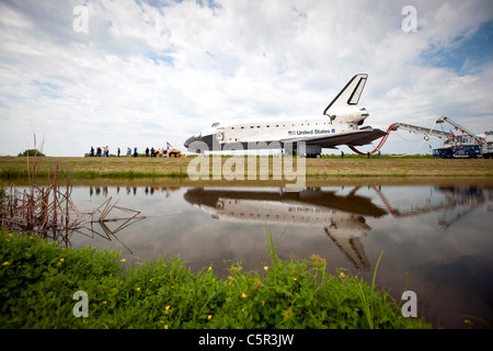 La navette spatiale Atlantis après la dernière mission de navette Banque D'Images