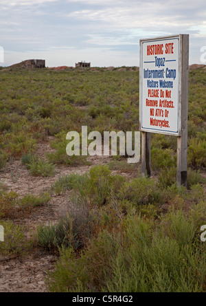 L'emplacement de la Seconde Guerre mondiale, Camp d'internement pour les Américains d'Topaz Banque D'Images