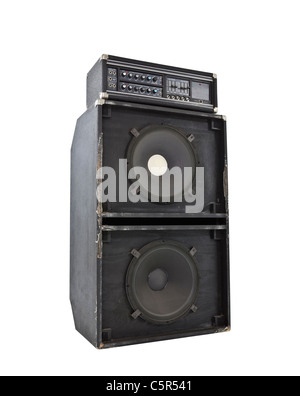 Old grunge 800 watts ampli basse avec d'énormes 15 pouces. Simule les tremblements de terre à un volume élevé. Banque D'Images