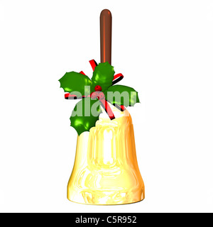 Illustration d'une cloche de Noël isolé sur fond blanc Banque D'Images
