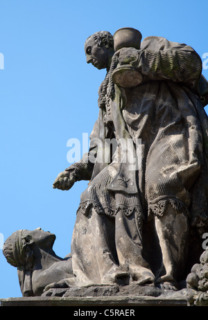 Prague - Détail du baroque hl. La colonne de Marie par F. M. Brokoff, 1736 Banque D'Images