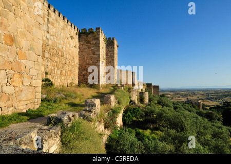 L'Europe, l'Espagne, l'Estrémadure, Trujillo, vue de la ville historique de Trujillo castle Banque D'Images