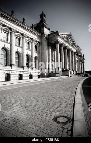 Le Reichstag, le parlement allemand, du quartier du gouvernement, Berlin, Germany, Europe Banque D'Images