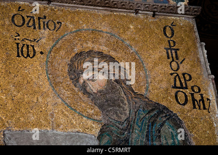 Saint Jean Baptiste mosaïque, Ayasofya (Hagia Sophia) cathédrale et mosquée, Istanbul, Turquie Banque D'Images