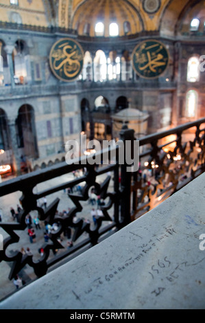 1565 graffiti, Ayasofya (Hagia Sophia) cathédrale et mosquée, Istanbul, Turquie Banque D'Images