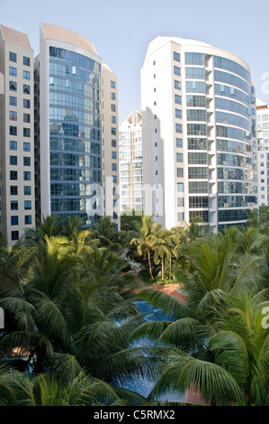 Appartements de luxe près de la Place de l'eau à Tanjong Rhu Road, Singapour, en Asie du Sud-Est, l'Asie Banque D'Images