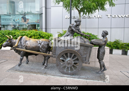 'La rivière MERCHANTS', sculpture en bronze de aw Tee Hong, Flint Street, Fullerton Square, Boat Quay, Singapour, en Asie du sud-est, comme Banque D'Images