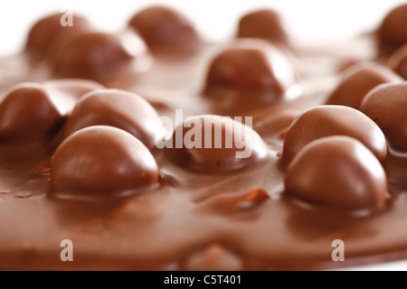 Le chocolat aux noisettes, close-up Banque D'Images