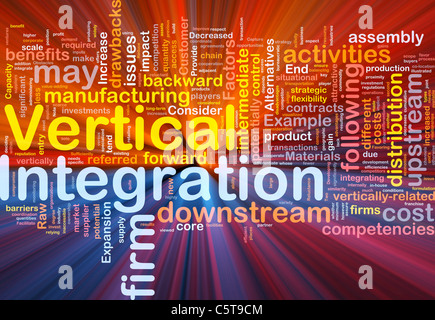 Contexte concept illustration de l'intégration verticale des entreprises lumière rougeoyante Banque D'Images