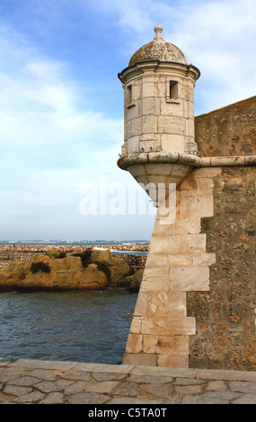 Détail du Fort da Ponta da Bandeira à Lagos dans l'Algarve, côte sud du Portugal. Banque D'Images