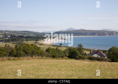 Péninsule Llyn Gwynedd au nord du Pays de Galles UK à la ligne le long de la côte vers Abersoch Banque D'Images