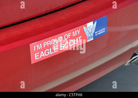 Autocollant de pare-choc en disant que JE SUIS FIER DE MON EAGLE SCOUT Banque D'Images